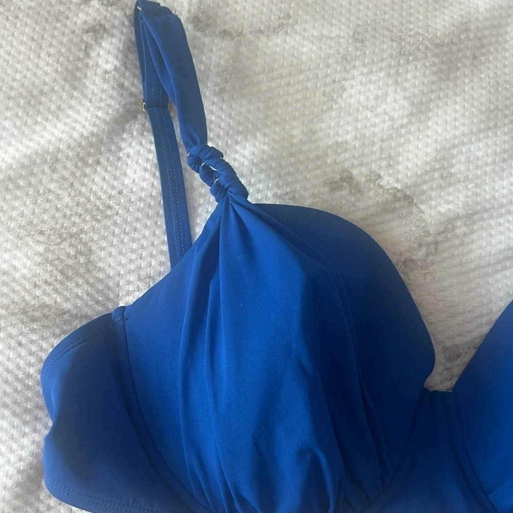 Bleu Rod Beattie Blue Bikini Set Top Size 40D Bottom Size 14